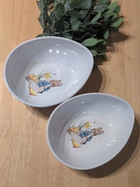 Pottery Barn Kids Beatrix Potter Melamine Egg Shaped Bowls